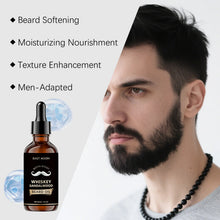 Load image into Gallery viewer, Men Biotin Beard Oil Soften Rough Beard Whiskey Sandalwood Beard Care Oil Hydrate Soothe Under-Beard Skin Men Facial Hair Serum
