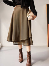 Load image into Gallery viewer, Chic Wrap A-Line Knee Skirt
