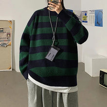 Load image into Gallery viewer, Striped Knitted Sweater Men Women Vintage Tate Langdon Loose Sweaters Harajuku Green Warm Autumn Jumper Pullover Unisex Casual
