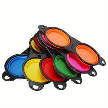 Load image into Gallery viewer, Portable Pet Folding Bowl, Outdoor Dog Double Bowl for Water and Food Sharing, Cat Bowl, Pet Dog Food Basin, Suitable for Travel
