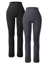 Load image into Gallery viewer, Solid Leggings for Women Seamless Knit Yoga Pants Flared Trousers High Waist Hip Liftting Tights Slim Casual Sports Leggings

