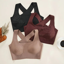 Load image into Gallery viewer, Fashionable seamless one-piece thin breathable sports bra sexy and beautiful back women's no steel ring cross shoulder strap br
