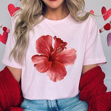 Load image into Gallery viewer, Pink Hibiscus Casual Y2K Tee
