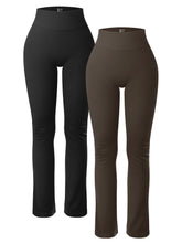 Load image into Gallery viewer, Solid Leggings for Women Seamless Knit Yoga Pants Flared Trousers High Waist Hip Liftting Tights Slim Casual Sports Leggings
