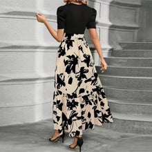 Load image into Gallery viewer, Elegant Lace-Up Ruffle Hem Dress
