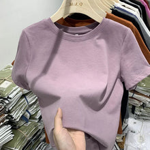 Load image into Gallery viewer, Women T Shirt Girls T-Shirt Woman Clothes Tops Cotton Tshirt Female Short Sleeve Spring Tee Sexy Y2k Top White
