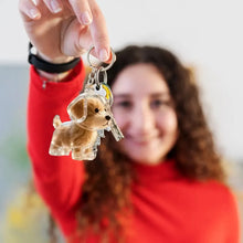 Load image into Gallery viewer, Transparent Cute Dog Pendant Keychain Creative Pet Hair Storage Capsule Hanging Ornament for Pet Lover DIY Pet Memorial Keychain
