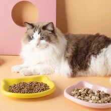 Load image into Gallery viewer, 1PC Cat-Shaped Pet Bowls, Pastel Color Cute Animal Design, Non-Slip Pet Food Dish, Ideal for Cats, Trendy Pet Accessory for Home
