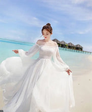 Load image into Gallery viewer, Dresses for Women Summer New Chiffon off-Shoulder Dress White Dress Vestido De Mujer
