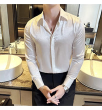 Load image into Gallery viewer, Glossy Slim Fit Men’s Dress Shirt
