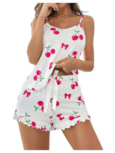 Load image into Gallery viewer, Cherry Ruffle Cami Pajama Set
