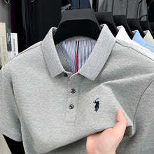 Load image into Gallery viewer, 100% pure cotton short sleeved men's polo shirt summer fashion high-end brand pony embroidery golf top casual business T-shirt
