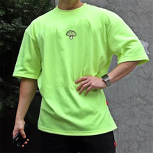 Load image into Gallery viewer, High Qualit gyms T shirt Men Bodybuilding print loose T-shirt Workout Fitness Tees Men Clothing cotton Short Sleeve Sports Shirt
