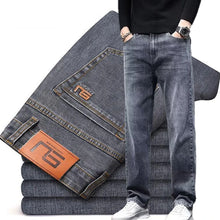 Load image into Gallery viewer, 2025 New Men Fashion Loose Straight Elasticity Jeans Male Wear-resistant Slim Fit Denim Pants Smart Casual Dark Gray Trousers

