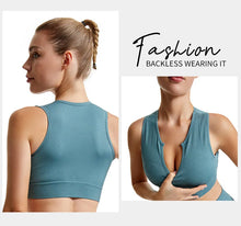 Load image into Gallery viewer, Women's Sleeveless Sports Bra Navel-Leaking with A Chest Pad  Highly Elastic Vest Sexy Stretchy Breathable Bra

