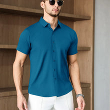Load image into Gallery viewer, New Men's Business Casual Solid Color Short Sleeved Shirt for Summer Fashion No Ironing Comfortable and Versatile Top

