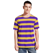 Load image into Gallery viewer, Men Striped T-Shirt Stripes Top Tees Male Fashion Short Sleeve Shirts Costume Cosplay Party Blue Red White Black Yellow T Shirt
