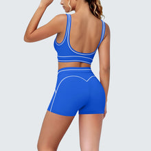 Load image into Gallery viewer, New Woman Yoga Set Color Blocking Sexy Sport Bra Yoga Underwear with Chest Pad High Waist Stripe Running Fitness Shorts Yoga Set
