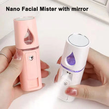 Load image into Gallery viewer, Nano Facial Mister Portable Mist Sprayer with Mirror Mini Cool Mist Spray for Skin Care Facial Body Moisturized
