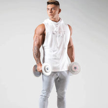 Load image into Gallery viewer, Men's Workout Hooded Tank Tops Bodybuilding Muscle Cut Off T Shirt Sleeveless Gym Hoodies
