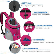 Load image into Gallery viewer, New Dog Pet Backpack Carrier Travel Bag Front Pack Breathable Adjustable with Safety Reflective Strips for Hiking Outdoor Cats
