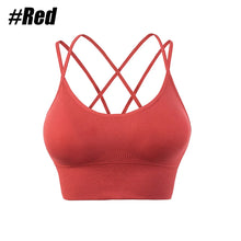 Load image into Gallery viewer, 1Pcs Women Sports Bras Seamless Criss Cross Back Sexy Padded Fitness Yoga Vest Gym Running Crop Top Breathable Beauty Bras
