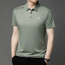 Load image into Gallery viewer, Men's Business Casual Short Sleeve Polo Shirt Solid Color with Badge Fashionable Breathable Comfortable Versatile Business Top
