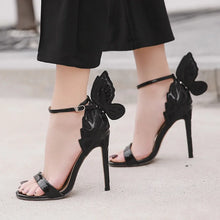 Load image into Gallery viewer, Fashion Women's High Heels Bow Women Sandals Patent Leather Open Toe Party Shoes Buckle Ultra High Heels Women Shoes New Zapatos
