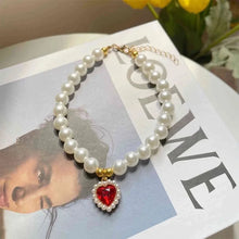 Load image into Gallery viewer, Adjustable Pet Pearl Necklace Accessories for Cats Gotas Animals Fashion Rhinestones Sphynx Cat Collar Kitten Dog collier chat
