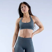 Load image into Gallery viewer, KEEP THAT PUMP Strappy Sports Bra With Logo High Support Womens Yoga Seamless Workout Top Elasticity Fitness Running Gym Bras
