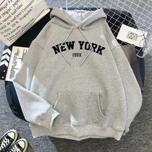 Load image into Gallery viewer, Hoodie Europe and America Sweatshirts for Women New York Letter y2k Autumn Winter   Casual Long Sleeve Pullover with Pockets
