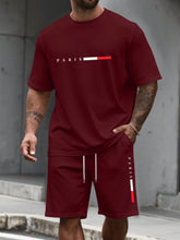 Load image into Gallery viewer, Men's Tracksuit 2 Piece O-neck Short Sleeve Shirt Shorts Set Men's Running Suit Plus Size T Shirts Man Clothing Summer T-shirt
