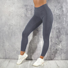 Load image into Gallery viewer, Yoga Fitness Women Leggings High Waist Tights with Pocket Gym Workout Running Stretchy Sexy Butt Liftting Casual Skinny Pants
