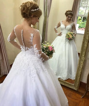 Load image into Gallery viewer, Vestido De Noiva Renda Wedding Dress 2022 Robe Mariage Sexy Bohemian Long Sleeve Wedding Dresses Bride Dress Casamento
