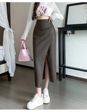 Load image into Gallery viewer, Classic Front Split Leather Skirt
