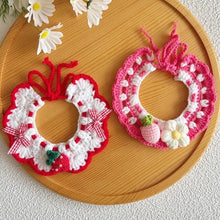 Load image into Gallery viewer, Pet Accessories Adjustable Flower Pet Scarf Bib Sweet Handmade Cat Strawberry Collar Decorative Cozy Cat Woven Bib Photo Shoots
