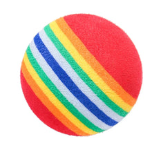 Load image into Gallery viewer, Rainbow EVA Cat Toys Ball Interactive Cat Dog Play Chewing Rattle Scratch EVA Ball Training Balls Pet Toys Supplies
