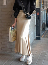 Load image into Gallery viewer, Shirred Satin High Waist Midi
