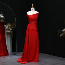 Load image into Gallery viewer, Strapless Satin Mermaid Evening Gown
