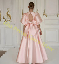 Load image into Gallery viewer, Elegant Girls Wedding Party Dress Satin Flower Girl Dress Bows Half Sleeves Formal Gala Dresses for Bridesmaid Dress Wholesale
