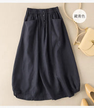 Load image into Gallery viewer, Women's Skirt Cotton Linen Casual Straight Skirts Woman Fashion 2026 Summer Loose Solid Color Button Long Skirts for Women
