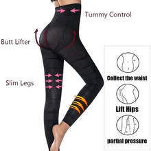 Load image into Gallery viewer, High Waist Leggings Women Sculpting Firm Control Leg Tummy Flat Skinny Slimming Tights Thigh Slimmer Footless Pants Stretchy
