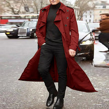 Load image into Gallery viewer, Men’s Luxury Full-Length Trench Coat – England Style Business Overcoat
