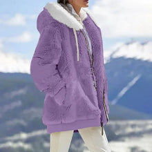 Load image into Gallery viewer, Autumn Winter Fashion Women's Coat New Casual Hooded Zipper Lady Clothes Cashmere Female Fleece Jacket Solid Color Ladies Coats
