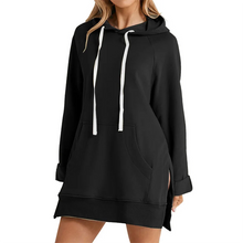 Load image into Gallery viewer, Hooded Slit Hem Hoodie Dress
