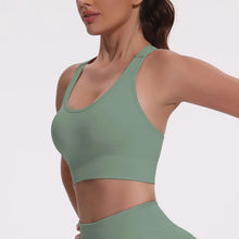 Load image into Gallery viewer, Beautiful Back Sports Bras For Women Seamless Adjustable Strap Shockproof Elastic Fitness Athletic Brassiere Slim Yoga Top

