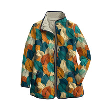 Load image into Gallery viewer, Quilted Leaf Print Winter Jacket
