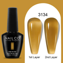 Load image into Gallery viewer, NAILCO 15ml Colorful Jelly Gel Nail Polish Gorgeous Color HEMA TPO FREE Soak Off UV LED Semi Permanent Long Wear Gel Varnish
