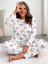 Load image into Gallery viewer, Plus Heart Print Pajama Set
