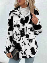 Load image into Gallery viewer, Women's Cow Print Double-sided Cashmere Coat Autumn Winter Loose Coats With Pockets Single Breasted Lapel Collar Plush Jacket
